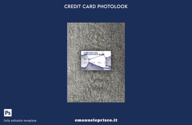 modello frontale photolook con carta Visa USA Huntington Bancshares Bank stile v